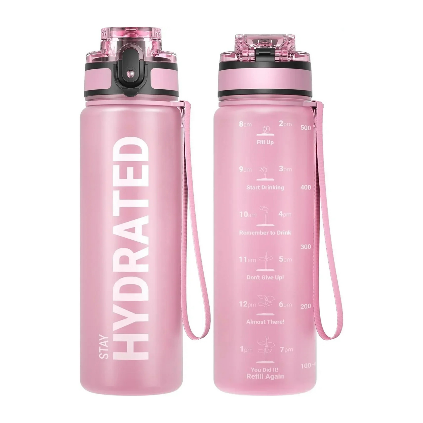 Borraccia Motivazionale 1L con Indicatore Orario – Antigoccia, Senza BPA, per Sport e Outdoor
