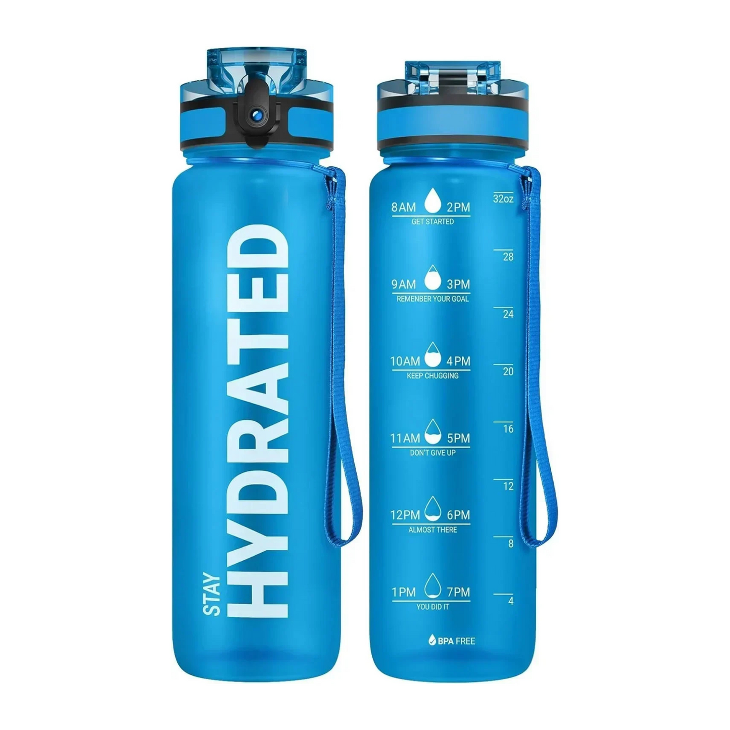 Borraccia Motivazionale 1L con Indicatore Orario – Antigoccia, Senza BPA, per Sport e Outdoor